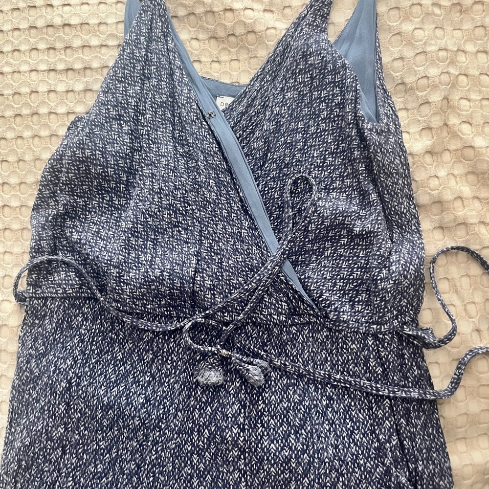 Dress Forum Textured Blue and White Jumpsuit